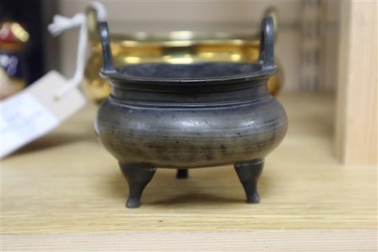 Two Chinese bronze tripod censers